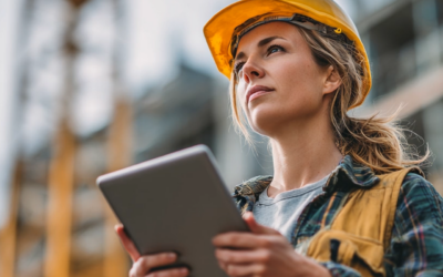 Women in construction going over a project