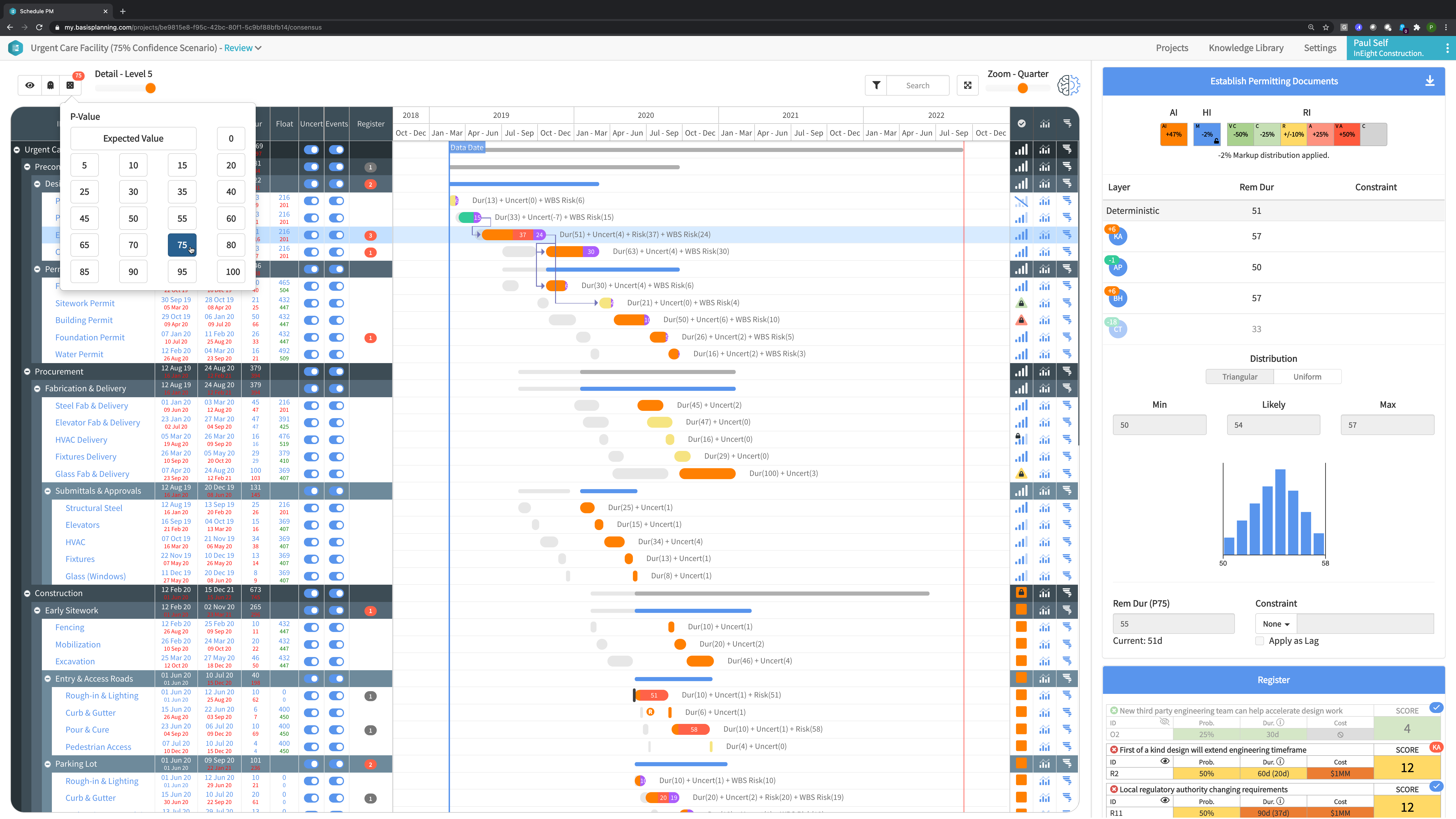 InEight Scheduling Feature