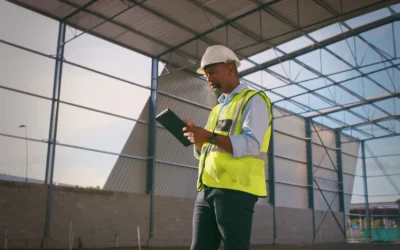 construction worker with tablet