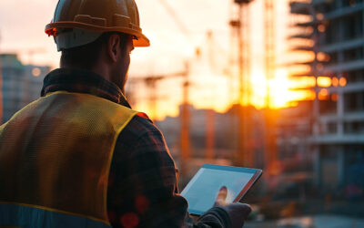 construction worker with tablet