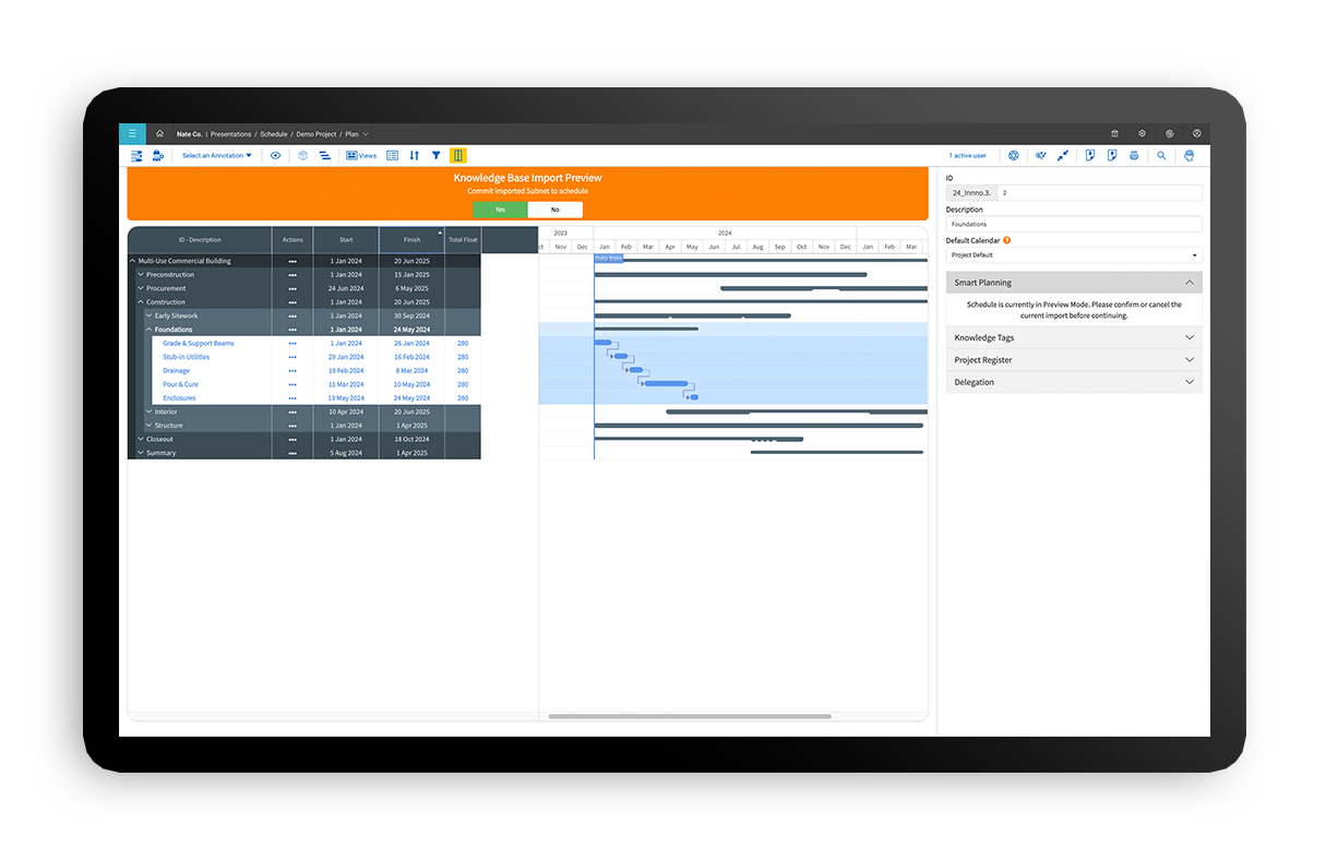 D-Plan-View-w-AI-Fragnet-MOBILE F Schedule View